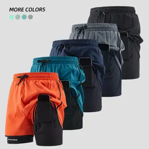 Men's 2-in-1 Double-Layer Gym Shorts, Breathable Comfort Quick-Dry Shorts, Casual Men's Activewear Suitable for Gym Workouts and Running, Training Gear