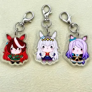 Uma Musume Acrylic Keychain - Chibi Anime Charms - Cute Acrylic Cartoon Keychain, Funny Meme Character Charm for Keys, Bags, Backpack, Durable Gift for Fans & Collectors