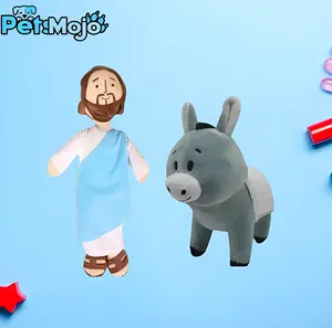 Jesus Rides a Donkey Plush Toy - Soft Plush Toy with Character Design and Unique Features, lovely plush gift, Soft and cuddly toy for kids and adults, Christian Baptism gift, Religious gift, Ideal Gift for Christian Baptism & Thanksgiving, home decor,