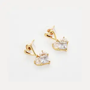 Luxury Heart Drop Earrings: Korean Fashion Jewelry For Women
