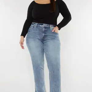 Kan Can High Rise Slim Straight Jeans