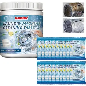 Machine Cleaner Tablets, 20 Pack Laundry Machine Tub Descaler Cleaner, Deep For HE Front Loader & Top Load Washer, Removes Odors, Septic Safe, 100G