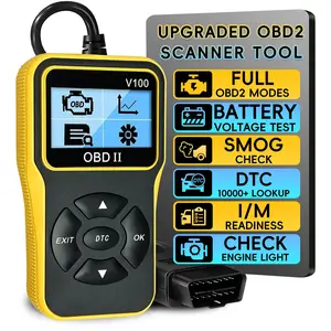 Obd2 Scanner Diagnostic Tool, Car Obd2 Code Reader, Engine Fault Code Reader, Vehicle Check Engine Light Scanner, Voltage Check Tool, Digital Automotive Tester, Compatible with Vehicles Post-1996