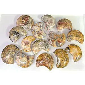 Wholesale Lot 2 lbs Natural Crazy Lace Agate Moon Crystal Healing Energy
