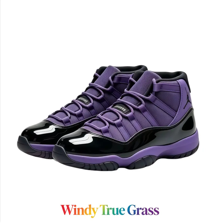 Soft Fabric Basketball Kicks, Matte Purple Black Contrast High-Top With Sturdy Webbing Laces, Shock Absorb Midsole & High-Grip Rubber Sole, With New Shoe Box, Daily Commute Street Fashion Light Fitness