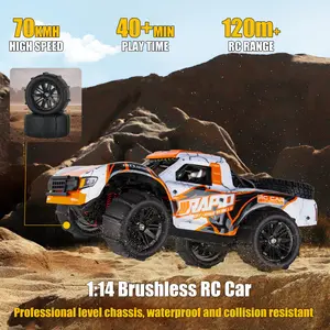 Remote Controlled Off-road Toy Car Q130, 1:14 70KM/H 4WD Highspeed rc- upgrades-Double Car Shell Competitive Brushless Motor RC Cars for Adults