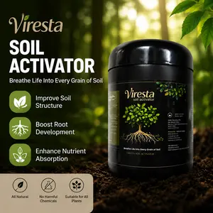 Viresta Soil Revitalizer, Concentrated Humic Acid Soil Conditioner for Lawn, Garden, Fruit Trees, Vegetables & Potted Plants, Makes up to 266 Gallons, 13.8 oz-gan-Viresta