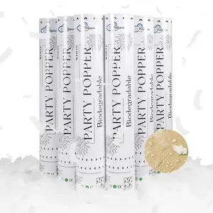 6Pack Biodegradable White Confetti Poppers Air Power Party Shooters Rice Paper Cannon for Wedding Birthday Outdoor Celebrations Safe for Lawns