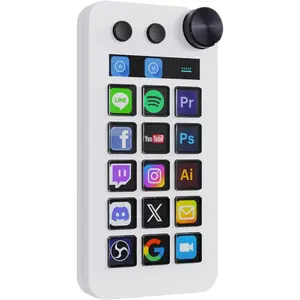 VSDinside Macro Keyboard Stream Controller Deck with 18 Customizable Macro  support Numberic/Calculator/Stream Controller Mode to Trigger Actions in OBS Twitch YouTube for Content Creators Streamer Compatible with PC &  N1 White