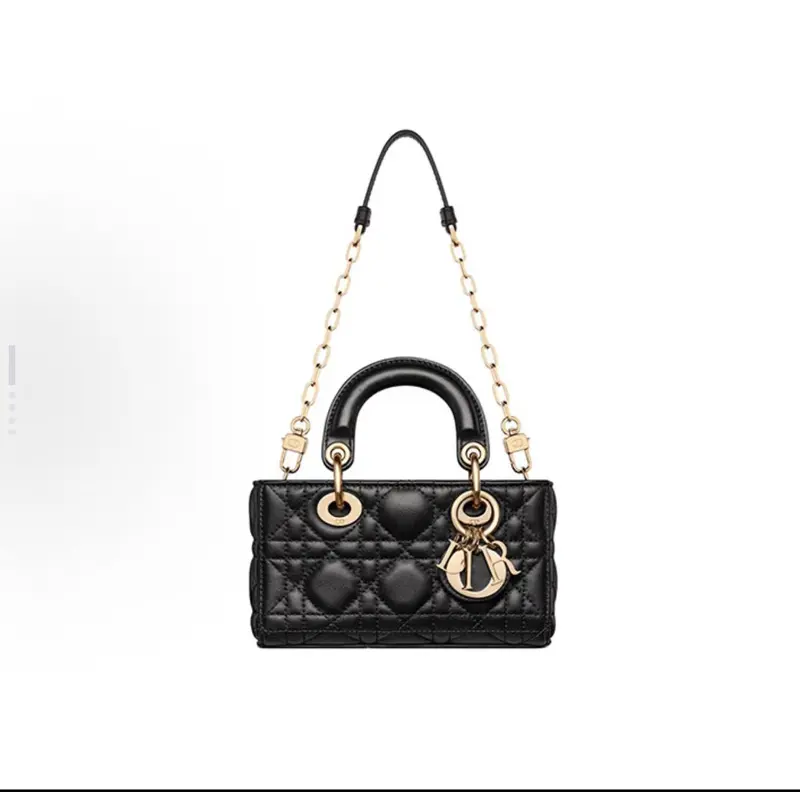 Pre-owned Dior 1 Shoulder Bags D Joy Mini East West Bag in Black with Gold Hardware (New Collection)