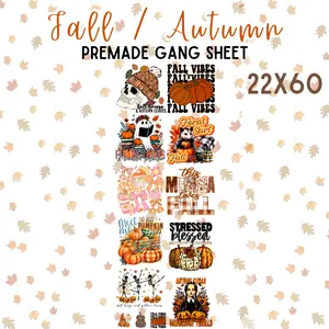 Fall / Autumn Pre-Made DTF Gang Sheet 22x60