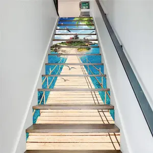 Stair Sticker, 13pcs/set Waterproof Removable Wall Sticker, Self-adhesive Stair Sticker, Decorative Sticker for Home, Office, School