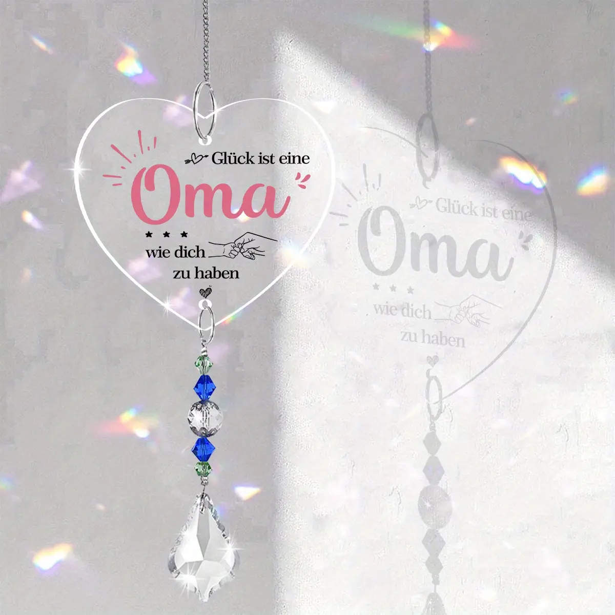 1pc Hanging Ornament, Full of Affection, Gratitude and Sincere Appreciation, Crystal Sunlight Catcher Home Decor, Perfect Gift for Birthday, Wedding, Anniversary, Graduation Gift, Christmas, Mother's Day and Father's Day Gift.
