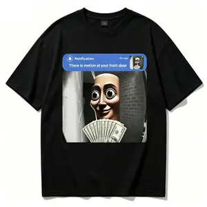 There Is Motion At Your Front Door Funny Meme Notification T-Shirt, 100% Creepy Door Cam Graphic Tee