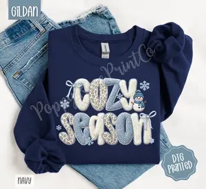 [Printed Faux Yarn] Cozy Season Sweatshirt/Hoodie/Tshirt, Winter Sweatshirt for Women