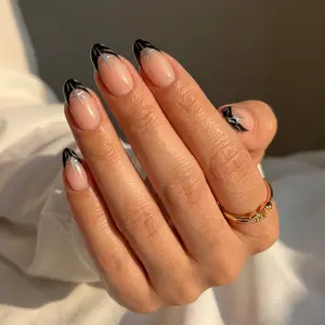 Midnight Spark Almond Nails - Press On Nails