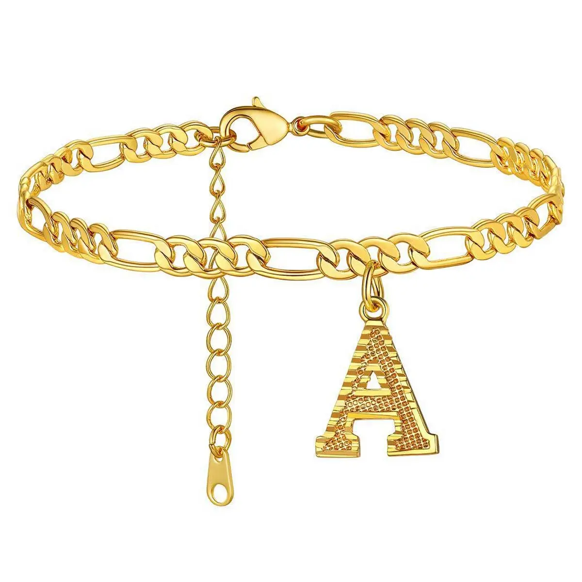 [Creative Design] Fashionable and simple 26 initials Cuban anklet girlfriend gift versatile personality simple trendy retro