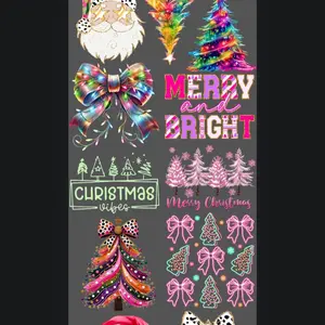 Neon Merry and Bright Gang sheet 22x60 Direct to Film