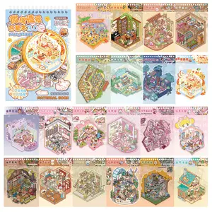20 Sets of DIY 3D House miniature Scenes Cute Cartoon Stickers Kit for Kids & Adults – Fun Sticker Therapy Activity for Stress Relief, Crafts & Gifts,vintage artistic Multi-Style Pet