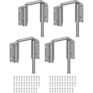 U Patio Sliding Door Loop Lock Latch - 90/180  Stainless Steel  Bolt Lock for Barn, Garden, Fence Gate, Window - Multi-Angle Mounting (-4 PCS)