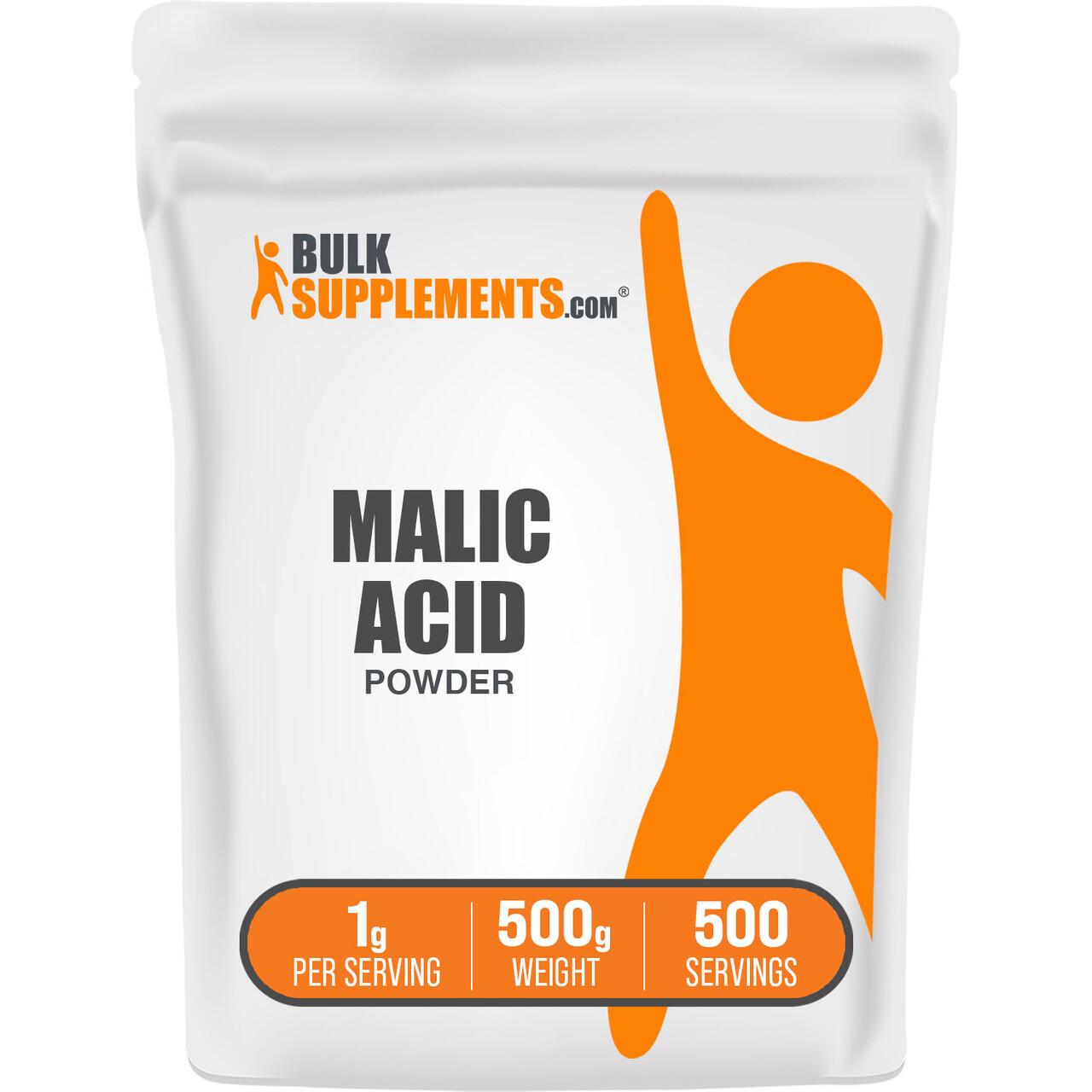 BulkSupplements Malic Acid Powder - Edible - Natural - Workout - Supplements - 500g - 1g per Serving