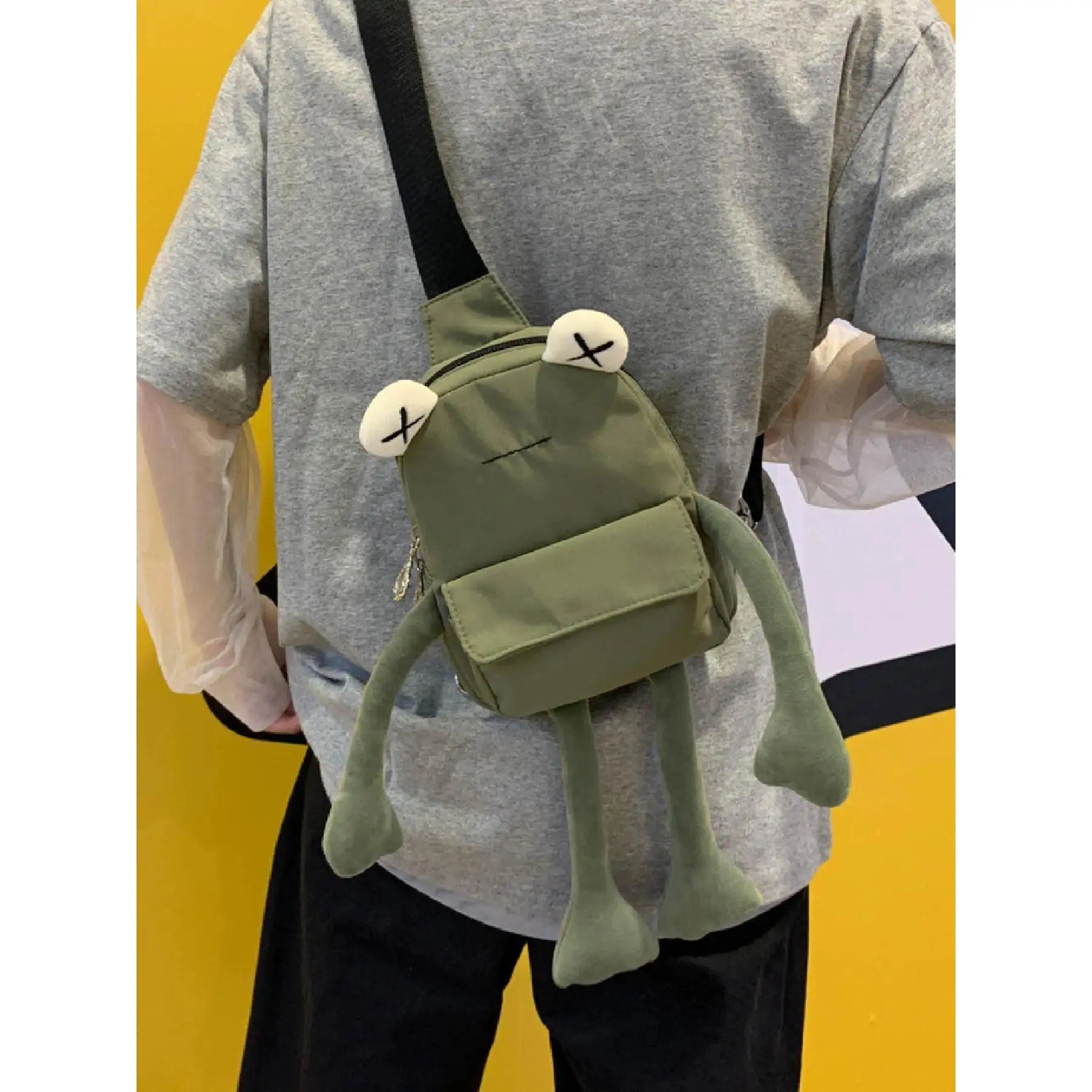 Women's Cute Cartoon Frog Crossbody Purse - Lightweight Zipper Chest Pack, Casual Portable Fashion Mini Bag for Daily Outdoor Travel
