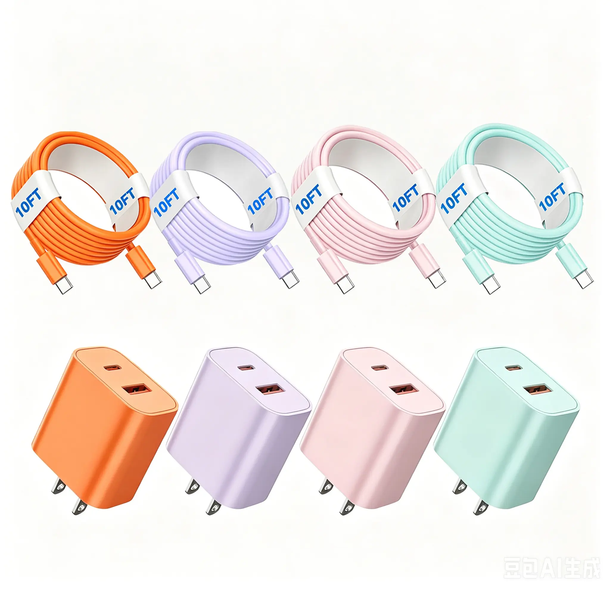 for  iPhone 17 Pro Max Fast Charging Wall Charger Kit, PD [20W+18W] USB-C + USB-A Dual-Port Charger, 10-ft extra-long Type-C  cable, for iPhone 17 Pro/17E/16 Pro Max/16 Pro/15 Pro Max/15 Pro, Samsung Galaxy S26 Ultra/S26/S25+/S24/S23/S23+, and Android