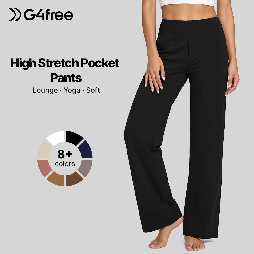 G4Free Women's High-Waist Wide-Leg Yoga Pants - Soft Stretch Baggy Sweatpants with Pockets, Women's Clothes for Gym, Athleisure, Work Pants, Chic Daily Outfit EverGoing 2026,#sohochic
