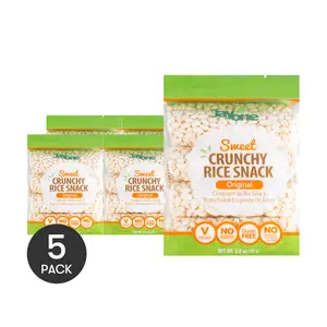 5 Pack JAYONE Crunchy Rice Snack Original 2.8 oz Each - Vegan Gluten Free Korean Snack