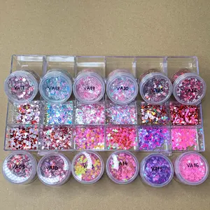 Valentines Glitter Collection for Nails designer - (Valentine Glitters - Heart Shape)