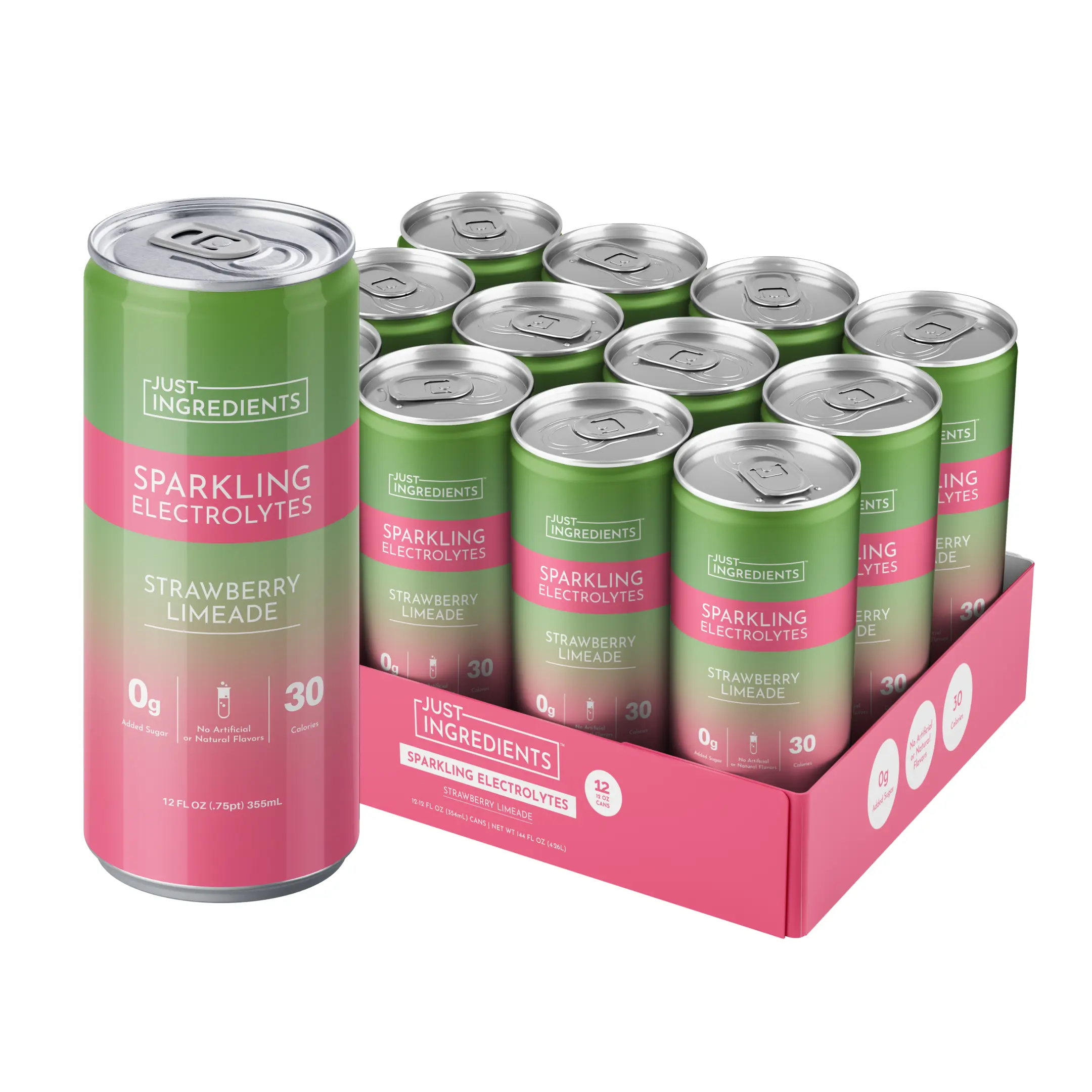 Just Ingredients Strawberry Limeade Sparkling Electrolytes (12ct)