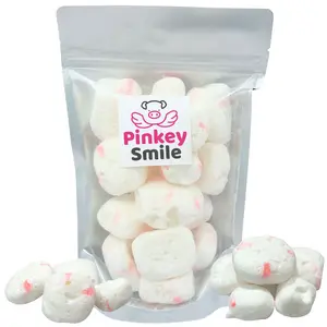 Freeze Dried Candy Peppermint Salt Water Taffy 2 oz - Cut To Bite Sized Pieces - Ships In Box - Deliciously Crunchy, Intense Flavor, Lightweight Snack