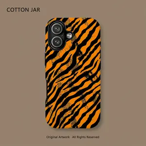 Luxury Tiger Texture Print For Magsafe Magnetic Charging Phone Case for iPhone 12 13 Pro 14 15 Plus 16 17 Max 2-in-1 Back Cover