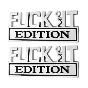 uck It Edition Emblem for Car, Auto Fender Bumper Decoration Stickers, Vehicle 3D Side Fender Rear Trunk Decal Badge, Universal Exterior Accessories for Car (Silver & Black) automobile ornaments