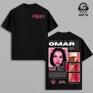 Omar Courtz Shirt – Omar Courtz Vintage Oversized Graphic T Shirt, Latin Trap Artist Streetwear Pink Aesthetic, Retro Collage Double Sided Print, Soft Heavyweight Cotton Unisex Tee, Music Merch Gift for Fans X3B