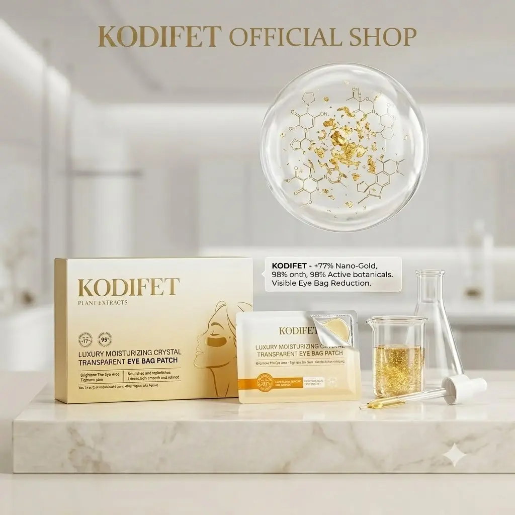 KODIFET 24K Gold Under Eye Patches - Depuffing & Brightening Masks for Dark Circles