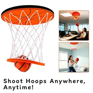 Basketball Creative Children's Toy Ceiling Shooting Toy Indoor Mini Basketball Stand Ceiling Mounted Mini Basketball Hoop, Indoor Creative Kids Shooting Toy, Safe & Easy Install Basketball Game for Bedroom, Office & Family Fun