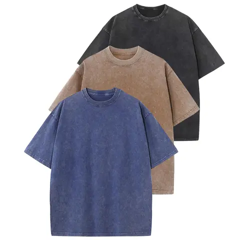 Gihuo Men Women Oversized T Shirts Vintage Tee Loose Fit Short Sleeve Casual Streetwear Baggy Washed Unisex Tops Beige Crewneck Machine Washable High-Quality Cotton Basic Menswear Tropical Fabric Classic Tshirt