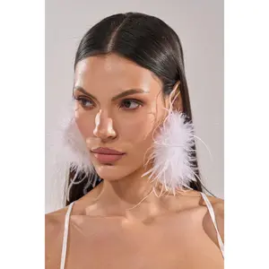 WITH IT FEATHER HOOP EARRING