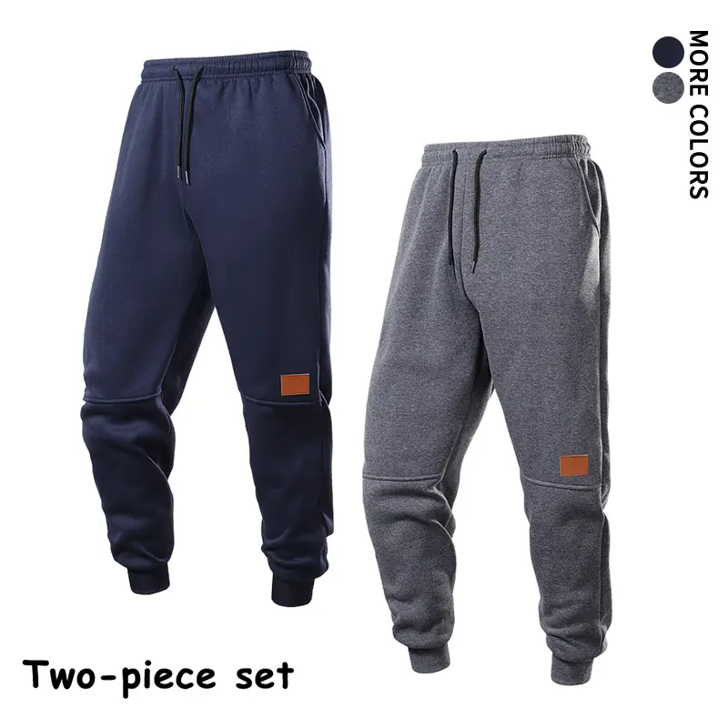 #SohoChic  Men's Jogger Pants 2‑Pack Elastic Drawstring Waist Cuffed Sweatpants Casual Workout Running Daily Wear Trousers Set