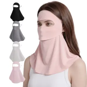 2 Pack Drinkable Sun Face Cover with Straw Hole - UPF 50+ Cooling Neck Gaiter
