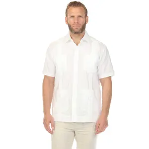 Big and Tall 100% Linen Four Pocket Guayabera Short Sleeve
