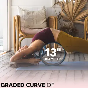 5 * Large 13-Inch Yoga Roller Yoga Wheel -- Used for Yoga Muscle Massage Roller, Back Stretcher, Pain Relief, back Roller for Relieving Spinal Pressure Nude Moon Back 6 Colors Nude Moon/Nude Mandalas/Blue Moon/Blue Mandalas/Black Moon/Black Mandalas