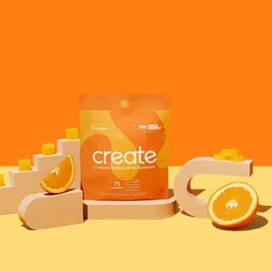 Create Creatine Monohydrate Gummies for Men & Women Orange 90 ct Dietary Supplement with Focus Strength & Endurance Benefits Vitamin Edible