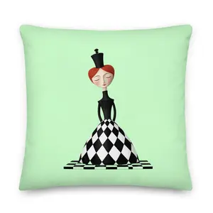 Queen of Diamonds Accent Pillow - Soft Pastel Green