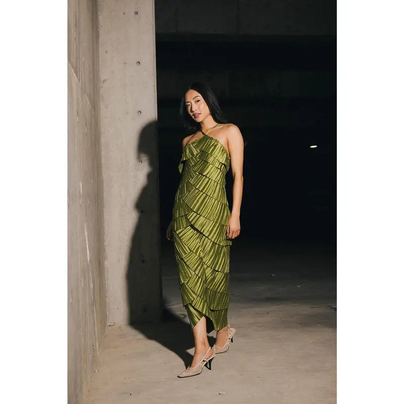 dress olive green - TikTok Shop