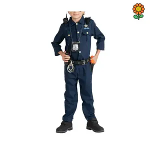 DZP-Police Officer Costume Set Kids - Cop Uniform with Shirt, Pants, Hat, Belt, Whistle, Gun Holster & – Perfect Halloween, School Play & Patriotic Festival - Cosplay Costume