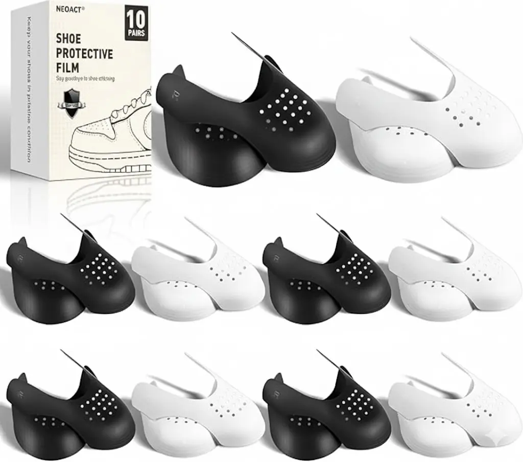 10 Pairs Crease Protectors for Sneakers Shoe Crease Protector No Creases for Air Force Jordan Dunk Low Men's 7-13 Women 5-9 Silicone Toe Box Shields