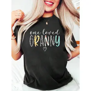 Granny Gifts Women One Loved Granny Mother's Day T-Shirt Cotton Graphic Tee Round Neck Short Sleeve Casual Tops Super Soft Stylish