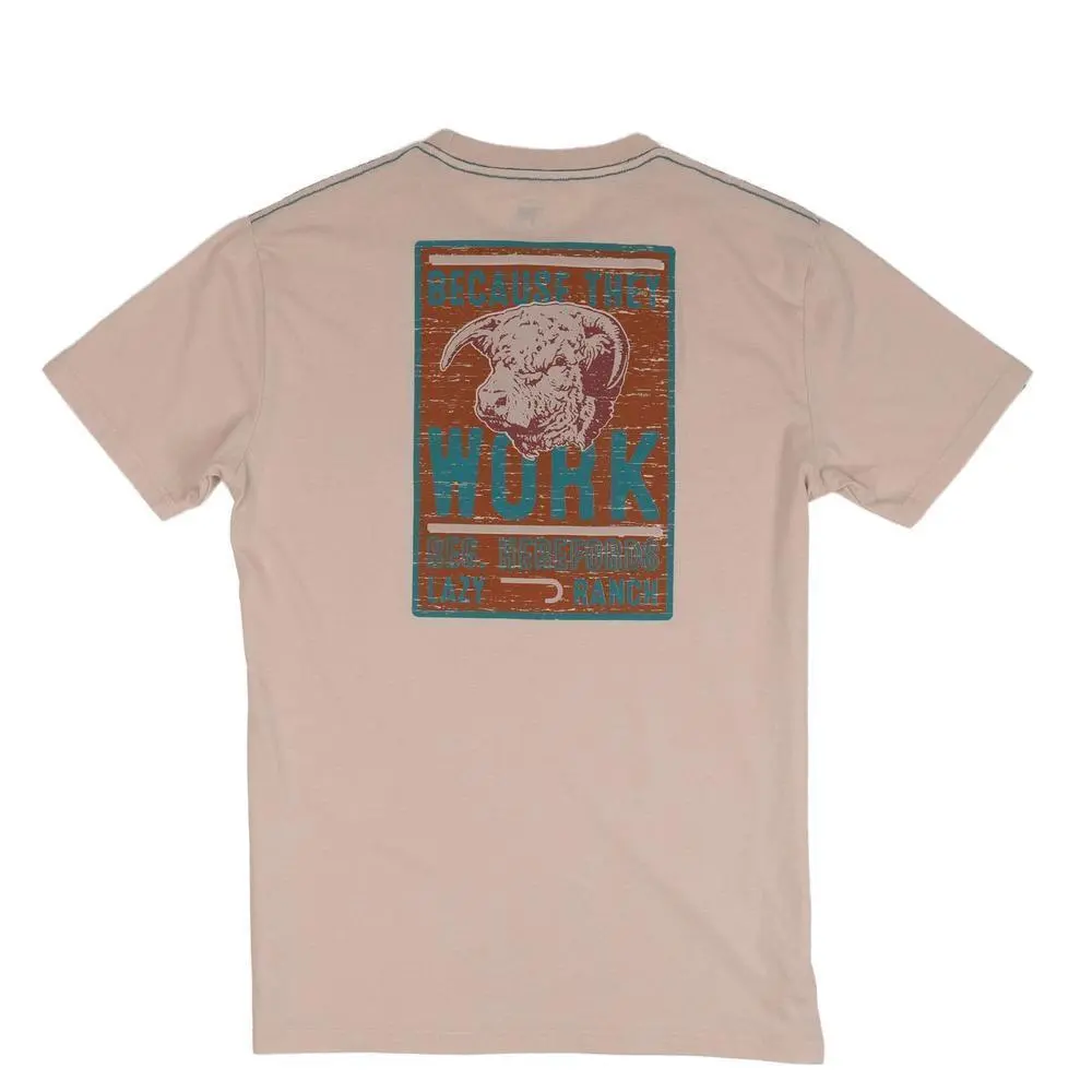 Lazy J Ranch Men's Short-Sleeve Cotton-Polyester Round Neck T-Shirt - Stylish, Soft, Casual, Naturally Comfortable Daily Wear Top, Long-Lasting Fit, Woven Label, Contrast Tape, Tops